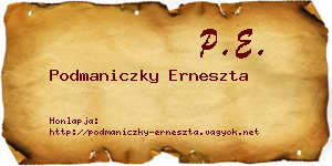 Podmaniczky Erneszta névjegykártya